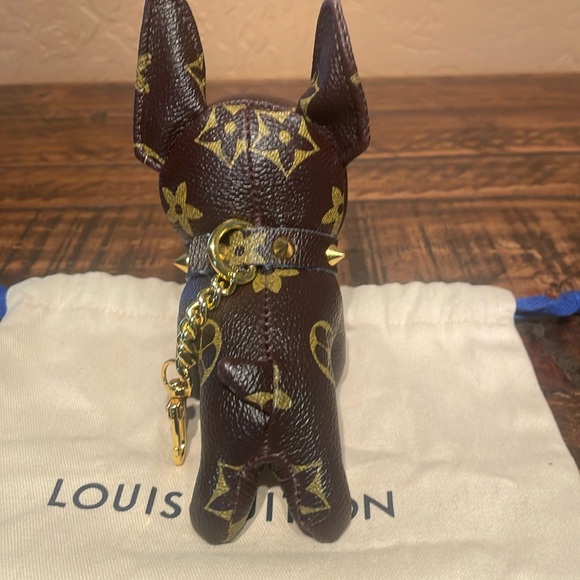 NEW LV Fashion Inspired Vegan Leather Frenchie Dog Bag Charm - Picture 4 of 6